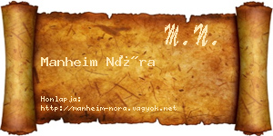 Manheim Nóra névjegykártya